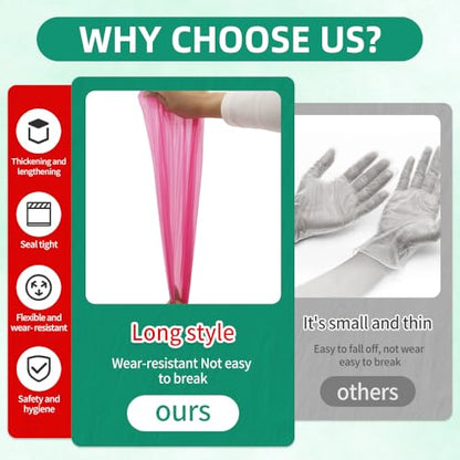 Disposable long Gloves 50pcs 35inch Length Plastic Long Sleeve Gloves for Veterinary Arm Protection
