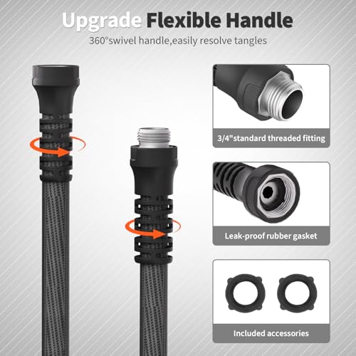 50 FT Garden Hose 5/8",Flexible Water Hose,Lightweight - size: 50ft