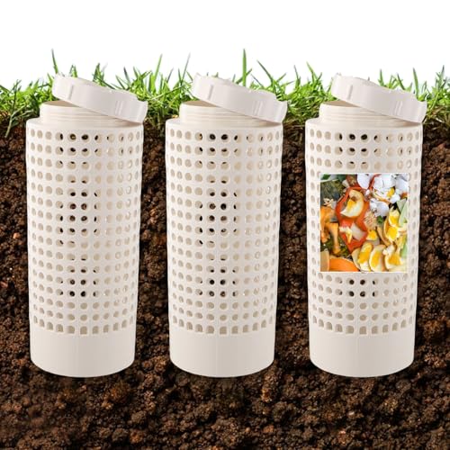 Underground Worm Farm, Outdoor In-Ground Compost Bin 4.3"x4.3"x11" 2Gallons