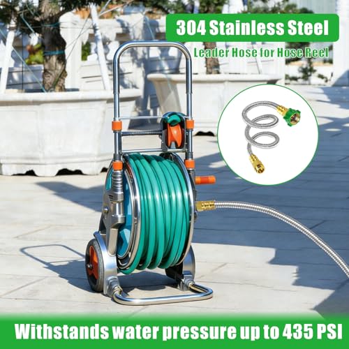 Short Garden Hose Connector 3FT, Metal Hose Connector for Hose Reel - size: 3 FT