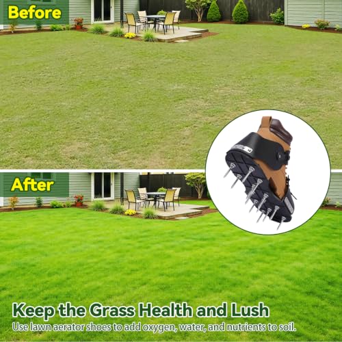 HFH Heavy Duty Lawn Aerator Shoes with Upgraded Ratcheting Buckles
