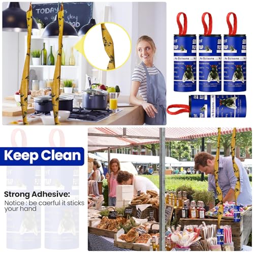 Qualirey 160 Pack Fly Strips Sticky Hanging Indoor Outdoor,Navy Blue - color: Navy Blue
