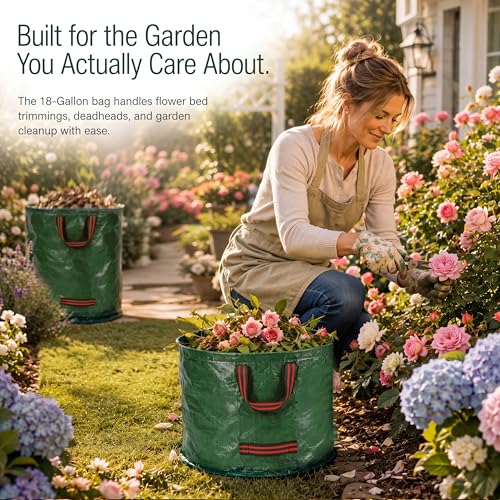 72 &18 Gal Reusable Yard Waste Bags, Lawn bags for Leaves & Lawn Cleanup - size: 1 Count (Pack of 2)