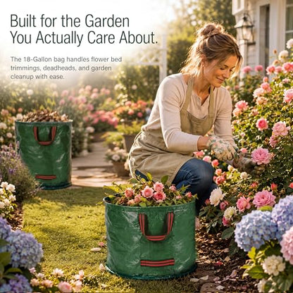 72 &18 Gal Reusable Yard Waste Bags, Lawn bags for Leaves & Lawn Cleanup - size: 1 Count (Pack of 2)