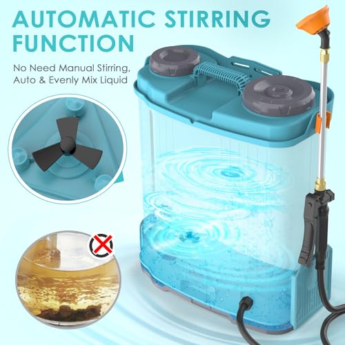 SEEUTEK 4.2 Gallon Battery Powered Backpack Sprayer,Electric Garden Sprayer
