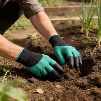 Gardening Gloves with Claw,Planting Waterproof Gardening Gloves,for Digging in The Garden, - color: Green