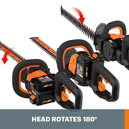 WORX Cordless Hedge Trimmer, 40V 26" Bush Trimmer, WG284.1 - style: 26" 40V Hedge Trimmer w/(2)2.0Ah Batteries