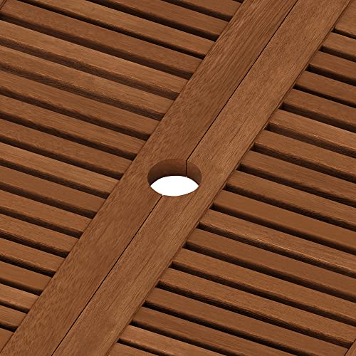 Furinno TIOMAN Outdoor Folding Patio Table with X-Legs, Natural - size: Large Square Folding Table