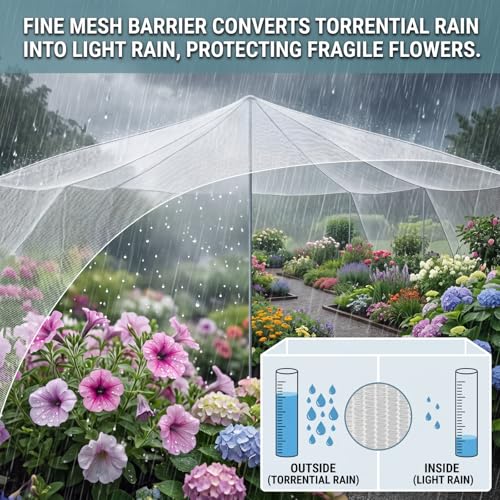 SATINIOR 16.3x10 ft Garden Hail Netting Heavy Duty for Raised Beds, White