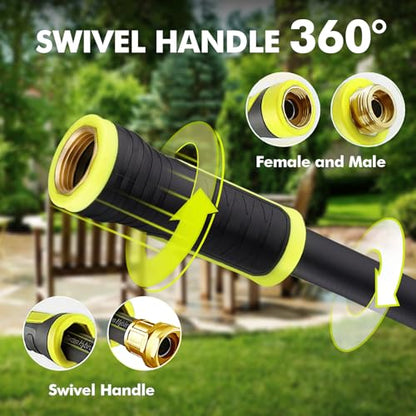 100 FT Heavy Duty Garden Hose, 5/8 in Rubber Water Hose - size: 100FT