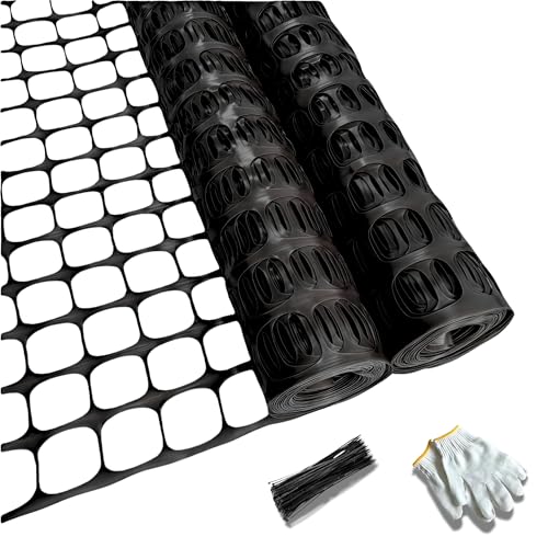 PotatoLife 2-Pack 4'x100' Green Mesh Fence for Garden with Zip Ties, Black - color: Black, size: 2-Pack 4' x 100' (8.73 lb)