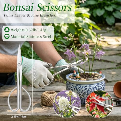 4 Piece Bonsai Tools Set, Knob Cutter,Concave Cutter,Plant Care,Root Hook