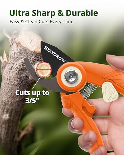 Garden Shears 6.9" Pruning Shears for Gardening Orange - size: 6.9 Inch Bypass Orange