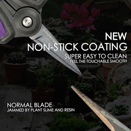 Bud Trimming Scissors Non-stick Resin Resist Blade Micro-Tip Garden Snips 6" Fluorine Coating Garden Scissors Pruning Shear Precision Leaf Stem Sharp Snips Effort-saving