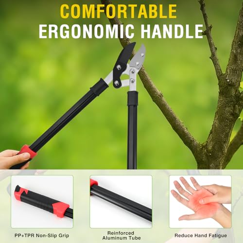 Yesker 29.5" Loppers Heavy Duty Tree Trimmer Sharp Anvil Blade Bypass Loppers up to 1.6 Inch Dia Cut Capacity Compound Action System Limb Branch Cutter Ideal for Tree Trimming Garden Maintenance - size: 29.5" Loppers