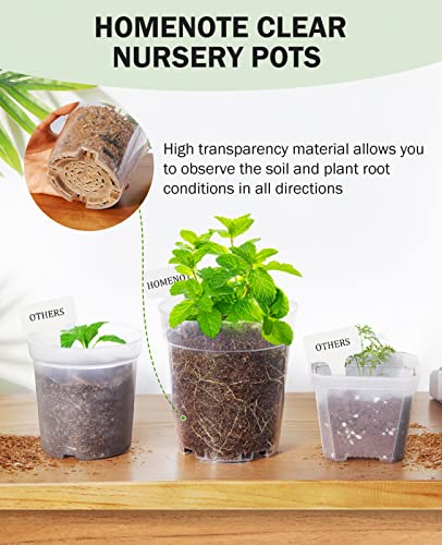 homenote 5 Inch Clear Nursery Pots with Drainage Holes for Plants (30 Pcs) - color: Clear, size: 5 Inch-30 Pack