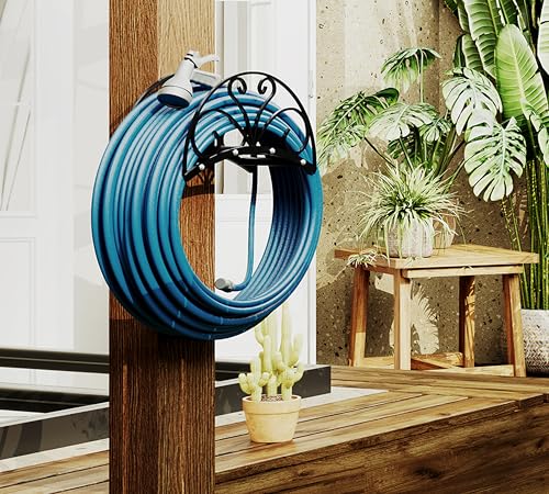 Fire Beauty Wall Mount Metal Garden Hose Holder Outdoor Iron Storage Hanger - style: Wall-Mounted