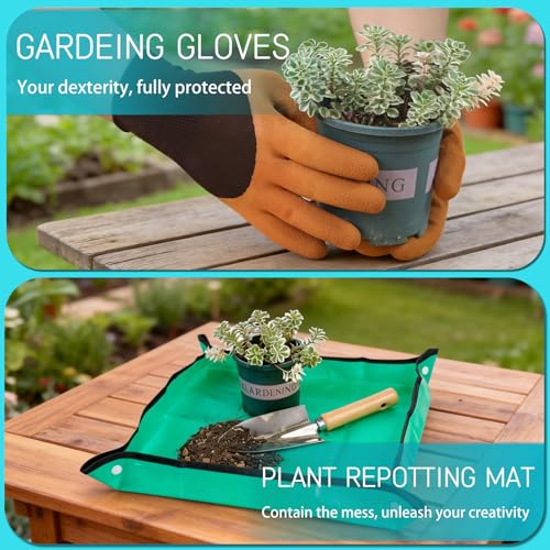 Garden Tool Set, 10 PCS Gardening Tools/Kit for Women,Gardener Gift - color: Blue