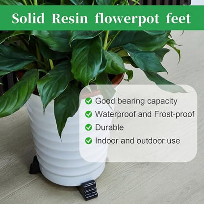 Kigeli 12 Pcs Resin Pot Feet for Outdoor Planters Frost Proof, Black - color: Black