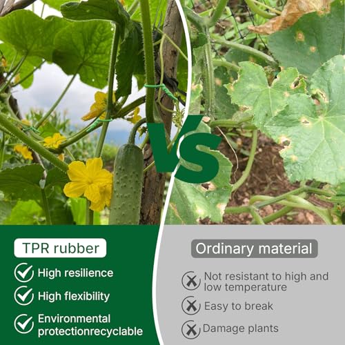 100FT Soft Tie for Plants, Green Twist Garden Ties for Gardening