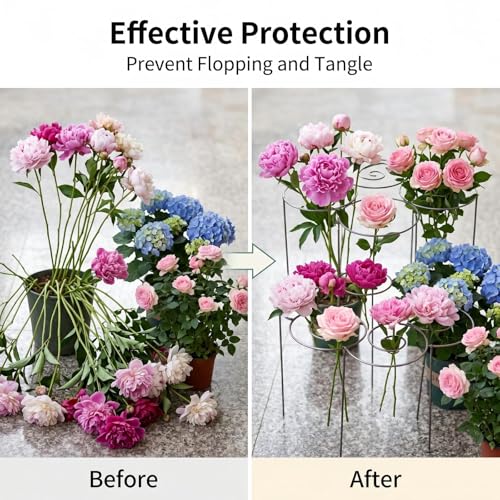 Peony Cages and Supports, Plant Support Garden Stakes, Peony Plant Support - color: M(15.7in)