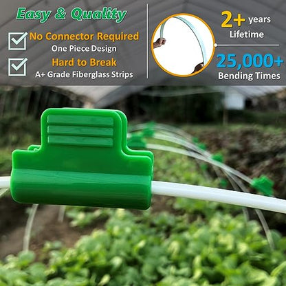 Greenhouse Hoops for 2-4ft Wide Raised Beds, 6.56ft Long Super Bendable Fiberglass Garden Hoops, Weather Resistant Grow Tunnel Support Frame for Plant Row Cover, 6 Pcs - style: Beginner Kit