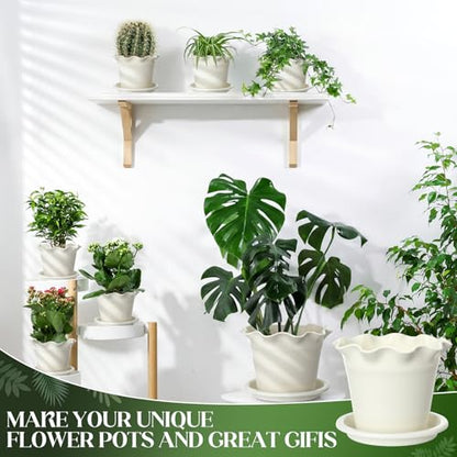 Hushee 10 Pcs Ruffled Plant Pots for African Violets Indoor Outdoor Plants