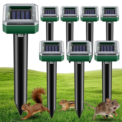 2026 Upgraded Solar Ultrasonic Mole & Snake & Skunk & Rabbit Repeller
