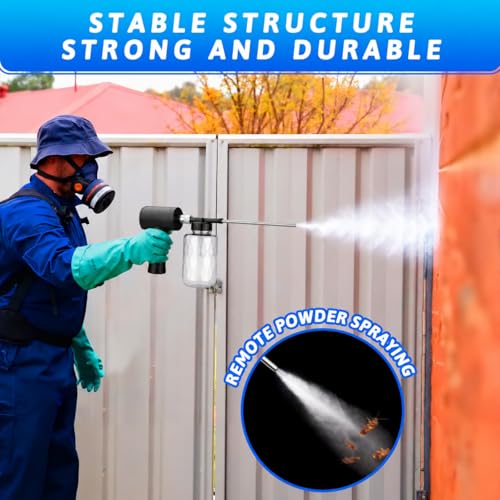 LURKA Electric Diatomaceous Earth Duster – Cordless Powder Duster with 500ML Bottle, 5.9" Stainless Steel Nozzle, 3-Speed Rechargeable Sprayer with Measuring Scoop & Silicone Funnel for Garden Use