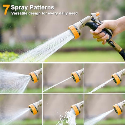 FANHAO Metal Garden Hose Nozzle Heavy Duty, Rear Trigger Water Sprayer