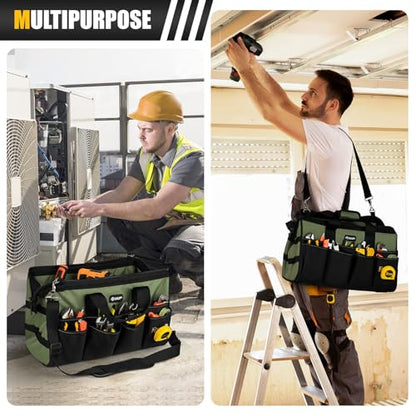 UUP 18" Large Tool Bag, Heavy Duty Spacious Carry Tool Box Organizer, Green - color: Green, size: 18 Inch