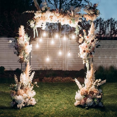 VINGLI Garden Arbor, Arch for Wedding Ceremony Party, Christmas Garden Decor Steel Garden Trellis for Plant Climbing, Pergola for Garden, Backyard, Lawn (Black-59x84) - style: Arch Top