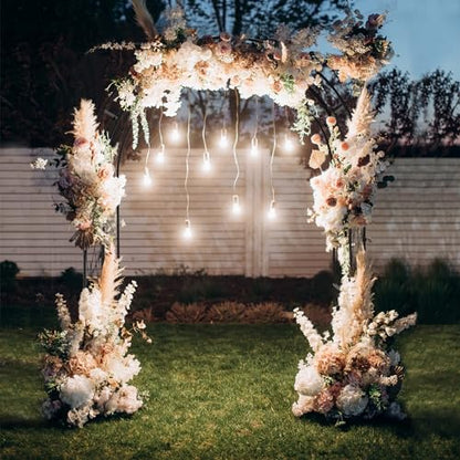 VINGLI Garden Arbor, Arch for Wedding Ceremony Party, Christmas Garden Decor Steel Garden Trellis for Plant Climbing, Pergola for Garden, Backyard, Lawn (Black-59x84) - style: Arch Top