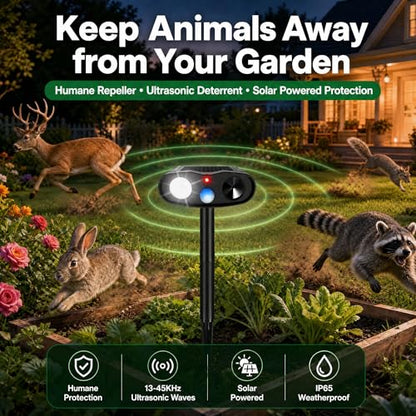2026 Solar Ultrasonic Animal Repellent Sonic Fortress Pro Deer Repellent
