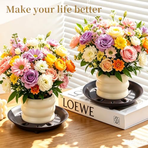 4 Pack 6 inch Sturdy Hand Painted Bronze Plastic Plant Saucer - color: Bronze, size: 6 inch