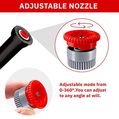 24 Pieces Variable Arc Nozzle, Replacement Pop-up Sprinkler Heads Compatible with Most of Adjustable Pop Up Sprinklers Spray Head for Garden Lawn Irrigation High Efficiency (10AN, 12AN, 17AN) - size: 10AN, 12AN, 17AN