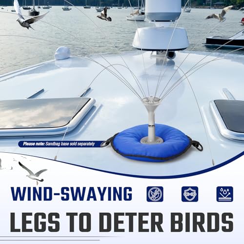 Salcod Bird Deterrent Outdoor, 360° Wind-Powered Stainless Steel Rods, 8ft - size: 8 ft