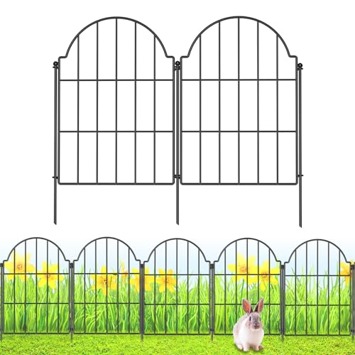 Kingarage Garden Animal Barrier Fence, 21in X 10.2ft, Metal, 10 Panels - size: 10 Panels 10.2ft(L)-21''(H)-Without Gate