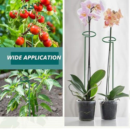 MAFONE 6 Pack 24inch Metal Plant Support Stakes for Outdoor Plants - size: 6pcs 24inch