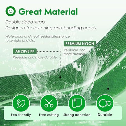 Reusable Fastening Tape Cable Tie, 98 Inch Roll For Cable Management Wire Organizer Plant Support Home Garden Use - color: 98 Inch Greener
