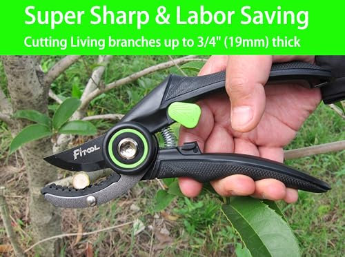 Professional Secateurs, with Super Sharp SK5 Steel Blades, Gardening Hand Clippers Pruners, Garden Trimming Scissors, Pruning Shears 8-Inch (Anvil) - style: Anvil
