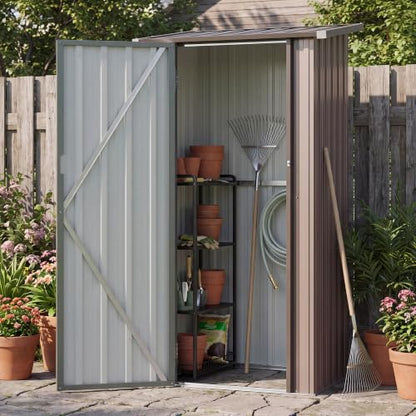 Aoxun 3'x2.9' Metal Storage Shed,Outdoor Cabinet Sheds with Lockable Doors - size: 3x2.9 FT