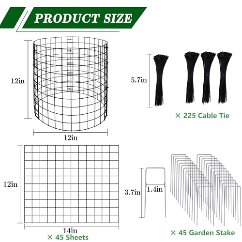 Adnee 15 Packs Wire Plant Protector from Animals, 12 x 12 Inches Metal Mesh Plant Cage Covers, Sturdy Garden Bunny Barricades Chicken Wire Cloche for Plants Shrubs Vegetables Flowers - color: 15 Pack 12x12 Inch
