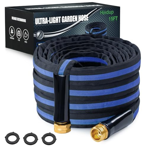 Ultra Lightweight 15FT Garden Water Hose - color: black-blue, size: 15 FT