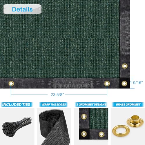 Patio Paradise 4' x 2' Green Privacy Fence Screen Heavy Duty Fence Cover with Grommets, Mesh Shade Fencing Chain Link Temporary Fence Panels for Outdoor Balcony Deck Patio Backyard - color: Green, size: 4' x 2'