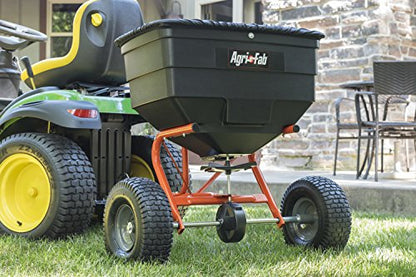Agri-Fab Tow Behind ATV/UTV Broadcast Spreader for Seed, Fertilizer, Salt and Ice Melt, 185 lb Capacity with 12 Ft Spread Width - style: 185 lb. Direct Rod Control Tow-Behind ATV/UTV Spreader