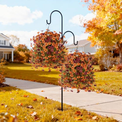ZFProcess Artificial mums for Outdoors,2PCS Silk Fake Daisy - color: Orange+brown