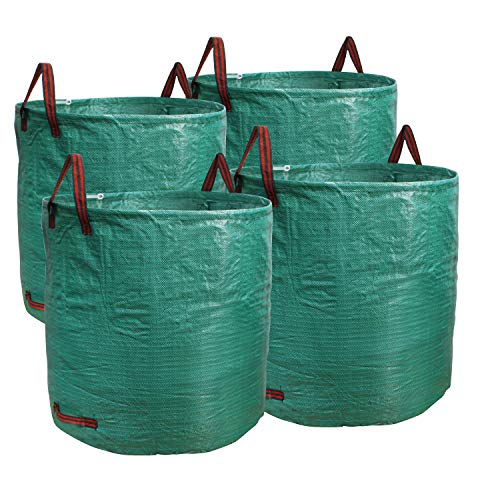 Professional 4-Pack 132 Gallon Gardening Bags for Lawn Yard, Extra Large Reusable Leaf Bags, Waste and Trash Container - size: 4 Count (Pack of 1)