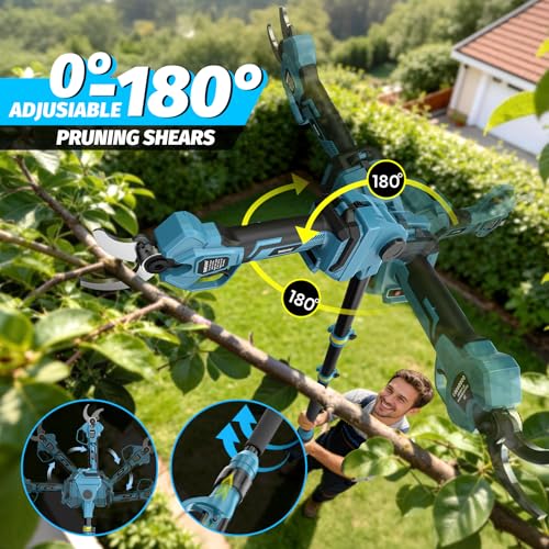 Takuoo Cordless Pole Pruner, 1.6" Cutting Diameter Electric Pruning Shears - size: 1.6" Cutting Diameter