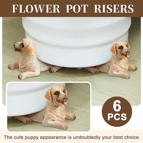 6 Pcs Animal Figures Resin Pot Feet for Outdoor Planters 3" Long